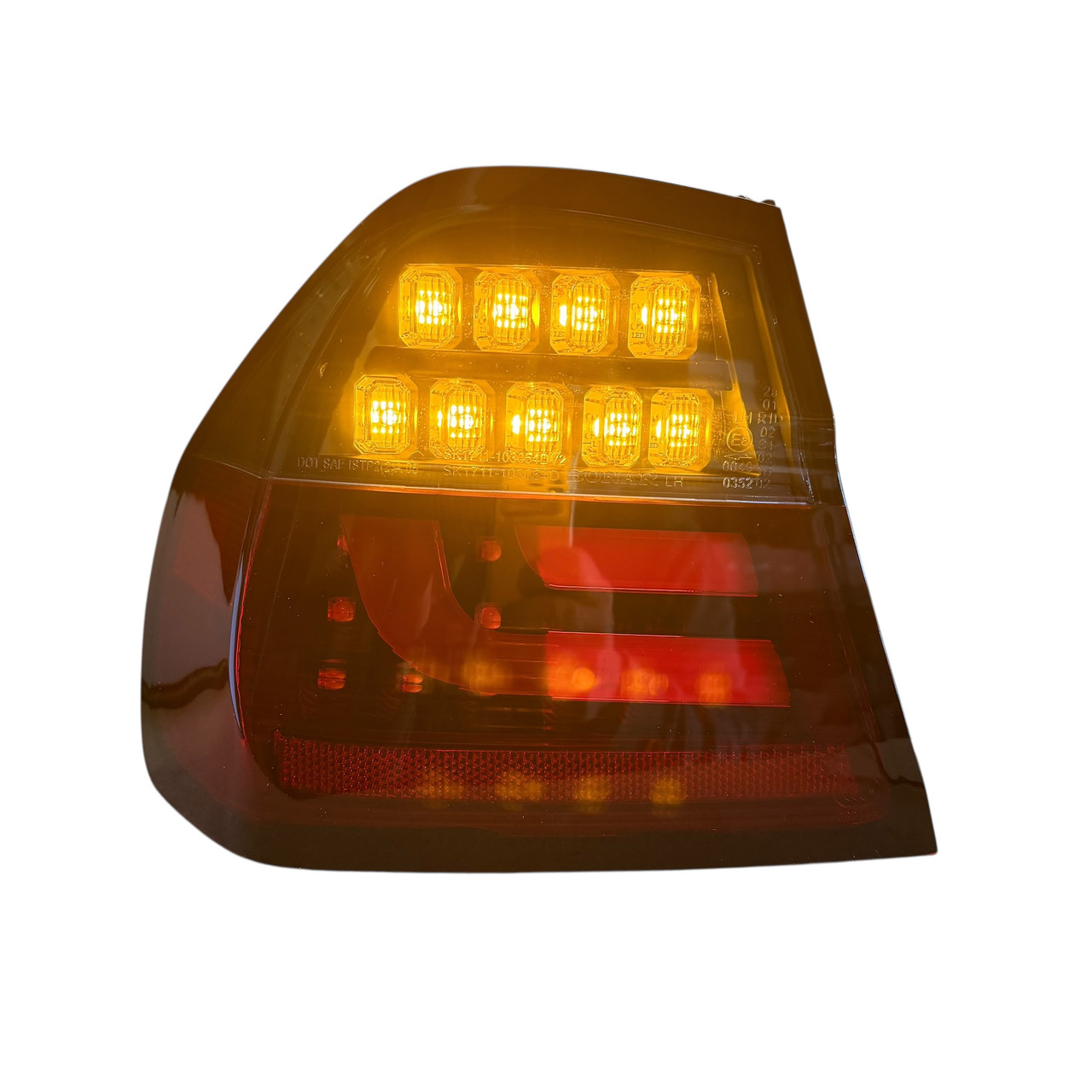 Back Rear Tail Lights Pair Set Clear Red Black BMW E90 Saloon 05-08