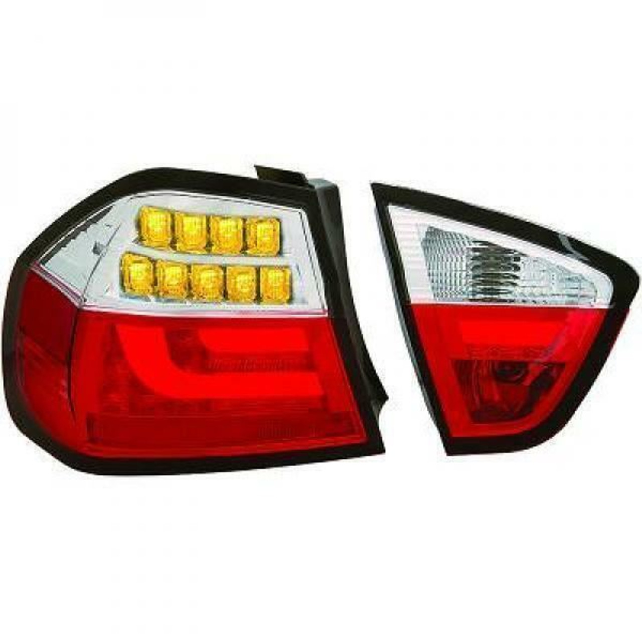 Back Rear Tail Lights Pair Set Clear Red clear for BMW E90 2005-08
