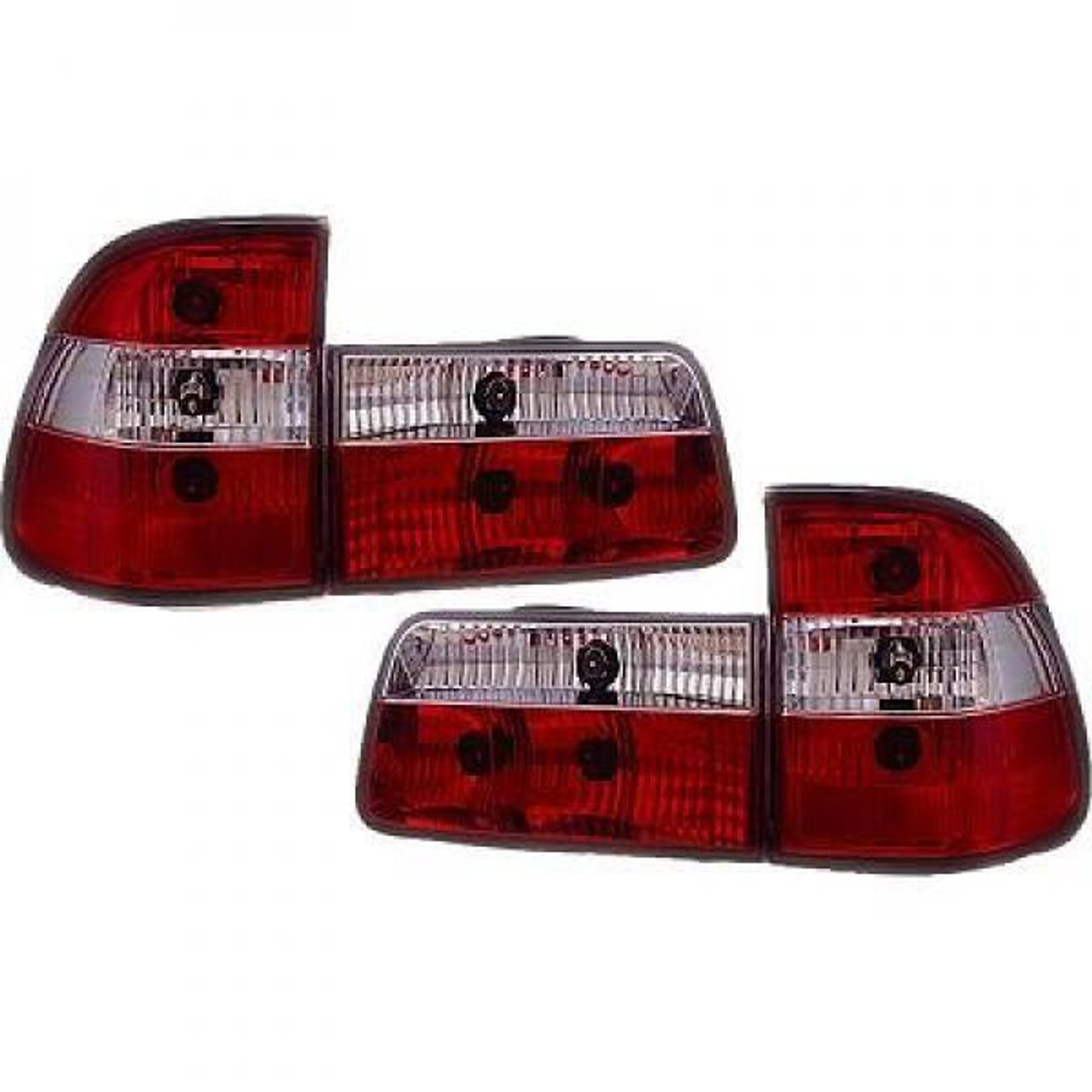 Back Rear Tail Lights Pair Set Clear Red White BMW 5 Series E39 Touring 95-00