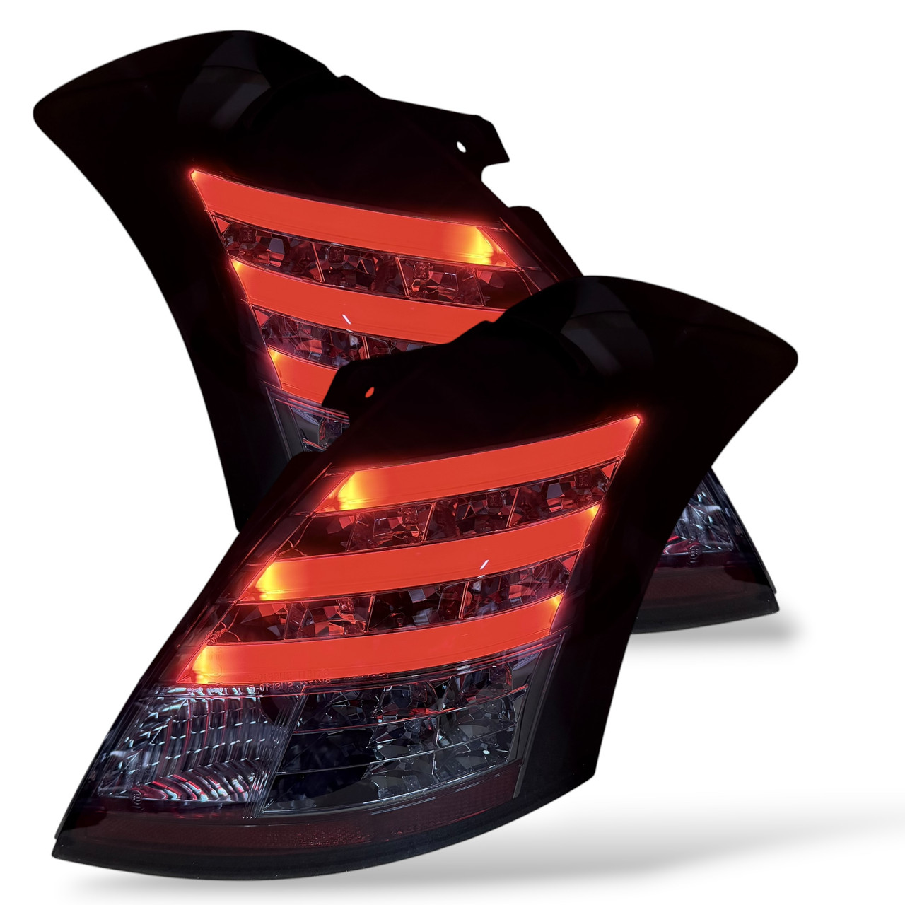 Rear Tail Lights Pair Set Clear Smoke Black LED For Suzuki Swift 2010-2017