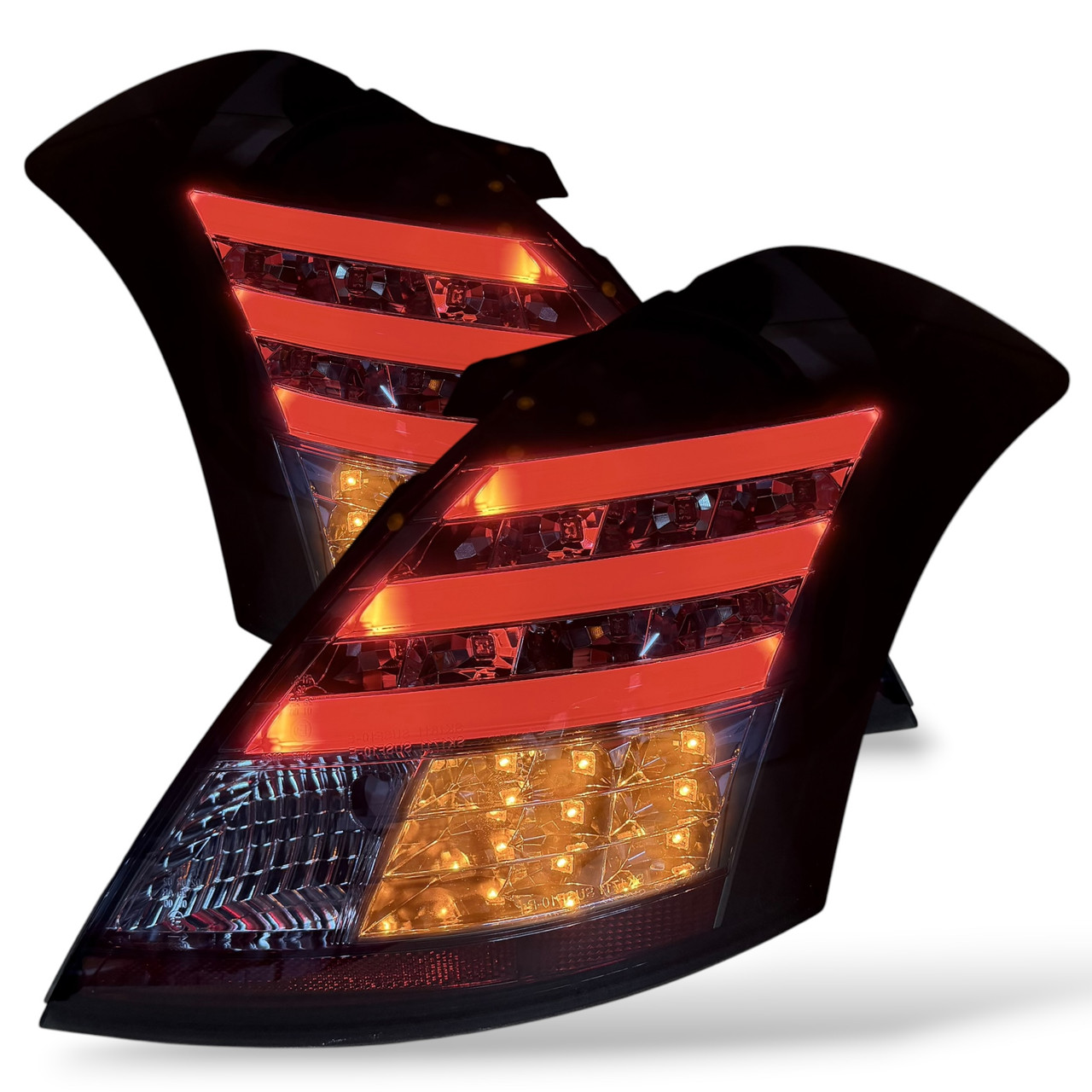 Rear Tail Lights Pair Set Clear Smoke Black LED For Suzuki Swift 2010-2017