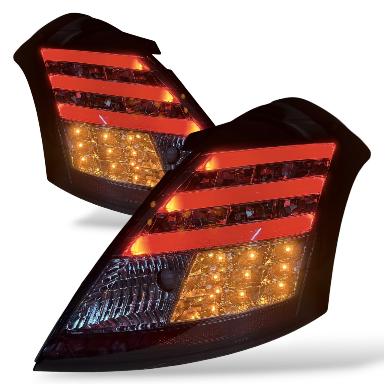 Rear Tail Lights Pair Set Clear Smoke Black LED For Suzuki Swift 2010-2017
