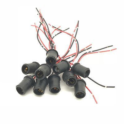 Pre-Wired Rubber T10 W5W W3W 501 194 Bulb Socket Holders LED Repair Dash Parking - 10