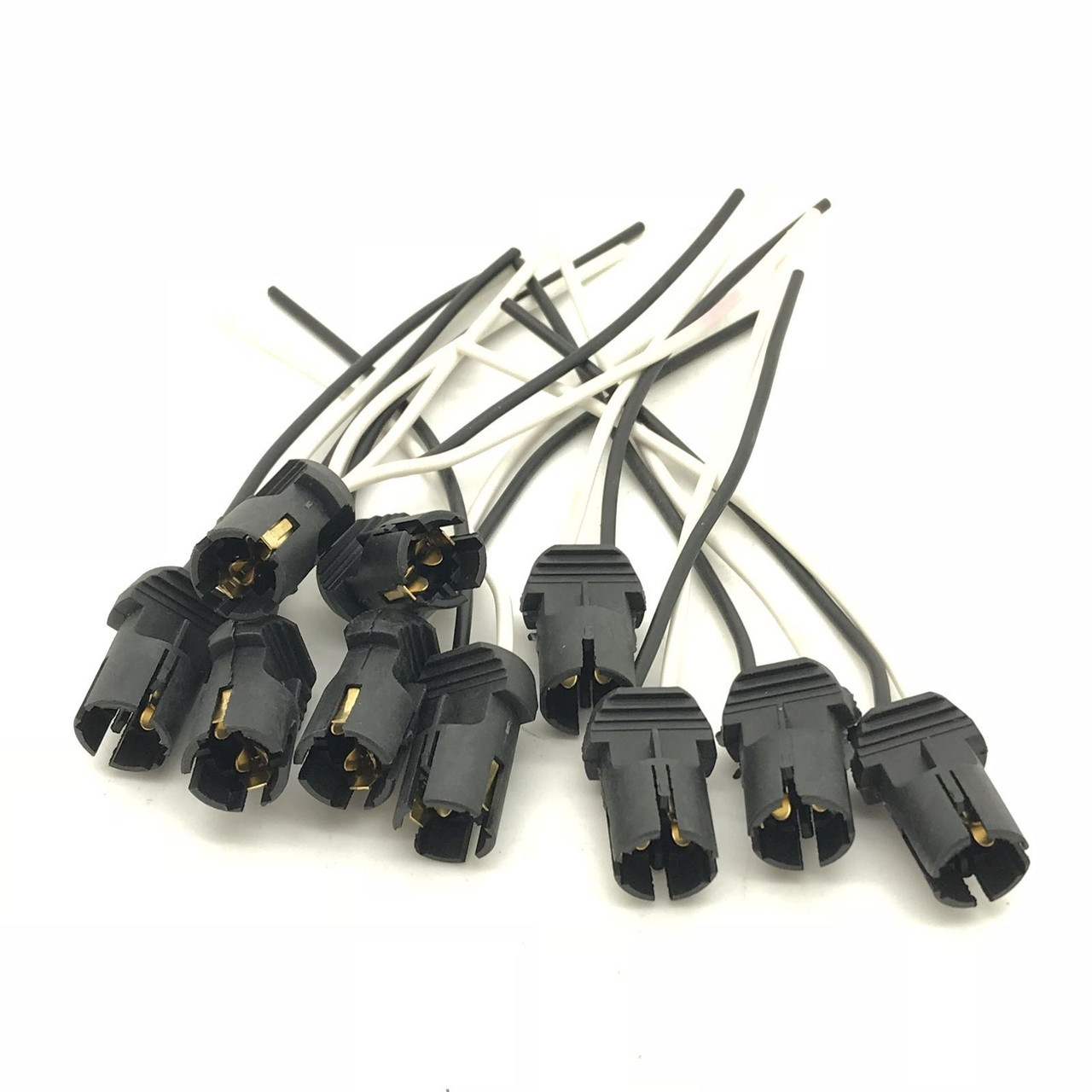 Pre-Wired Push T10 W5W W3W 501 194 Bulb Socket Holders LED Repair Dash Parking - 10