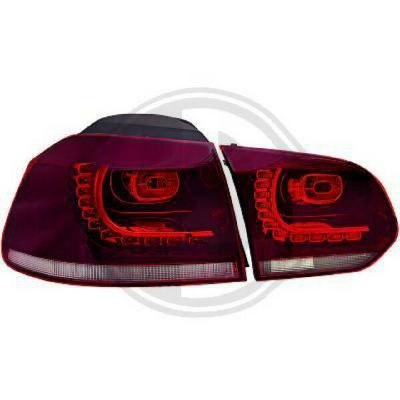 LHD Back Rear Tail Lights Pair Set Dunkel Red for VW Golf VI hatch 08-12