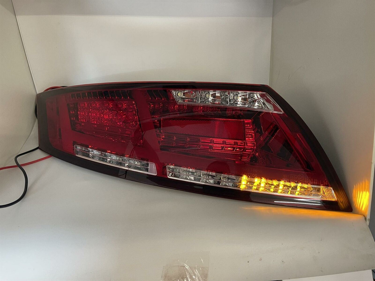 Back Rear Tail Lights Pair Set LED Clear Red LED Clear Audi TT Coupe 06-14