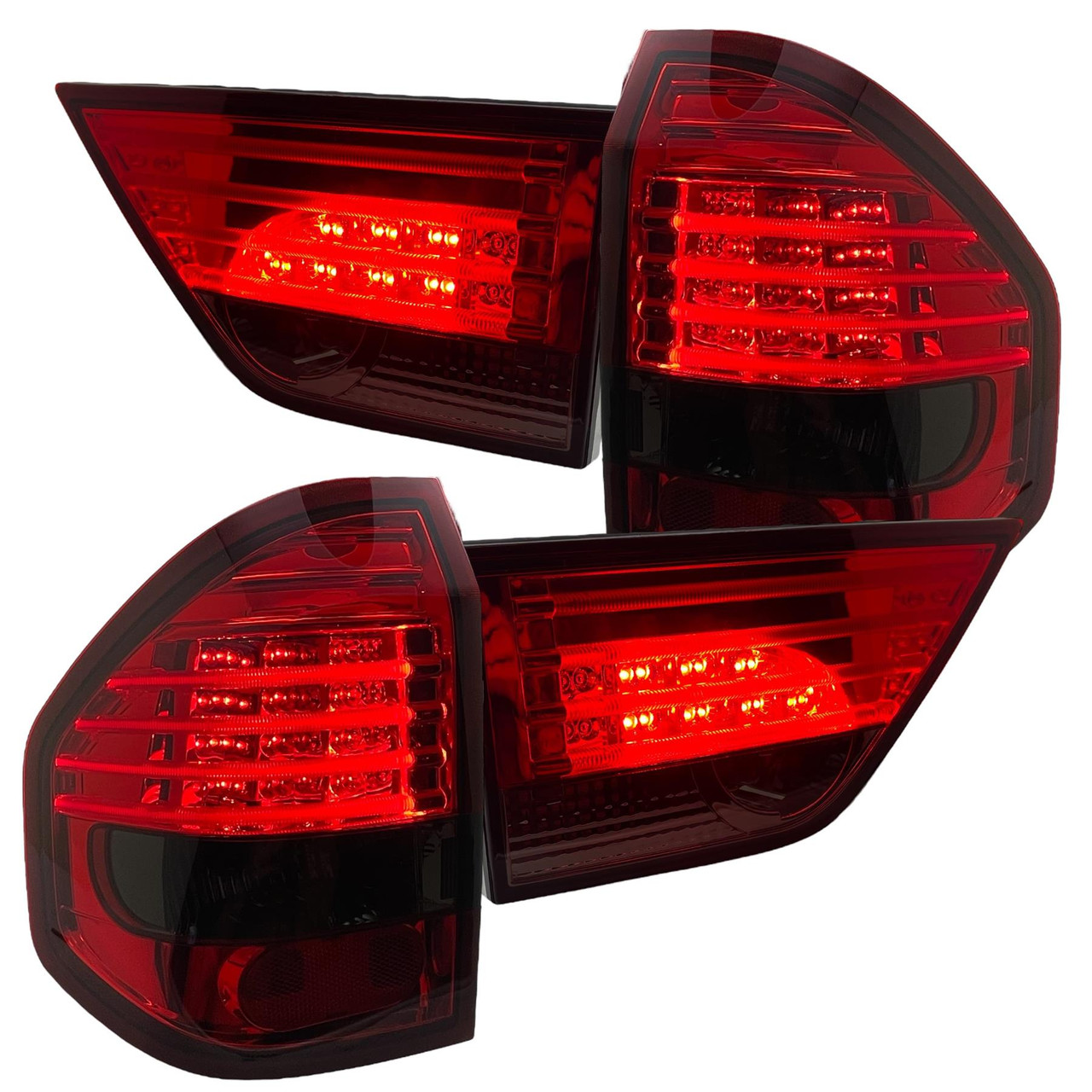 Back Rear Tail Lights Pair Set LED Clear Red Smoke for BMW X3 E83 2004-06