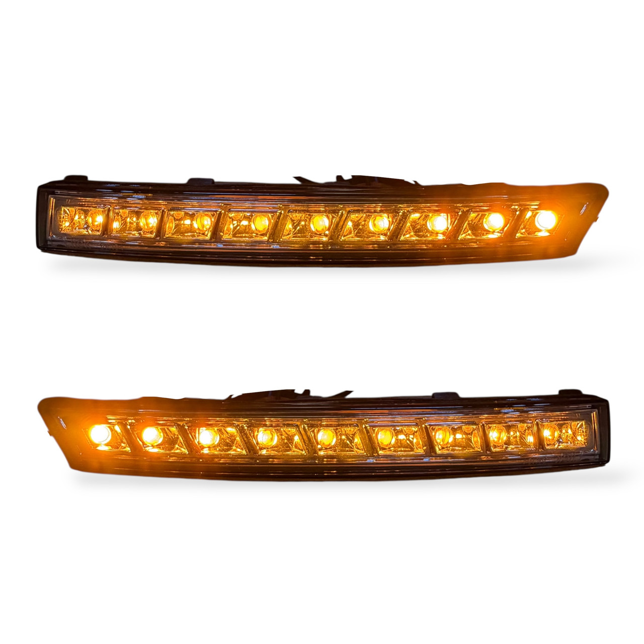 Pair LED Front Indicators Detector For VW Passat 3C 2005-10 In Black Smoked