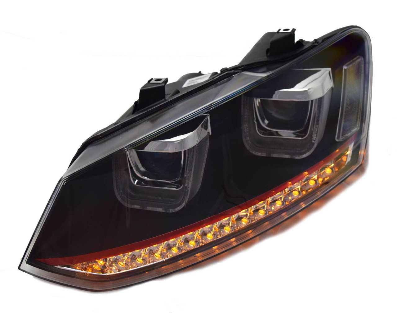 Lhd For VW Polo 6R Black DRL LED Projector Headlights Dynamic Indicator R-line