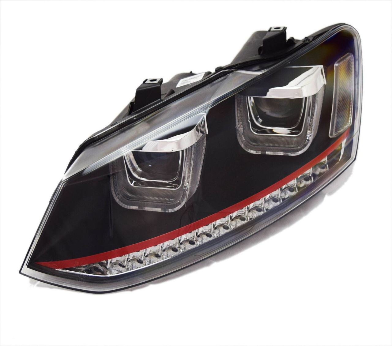 Lhd For VW Polo 6R Black DRL LED Projector Headlights Dynamic Indicator R-line