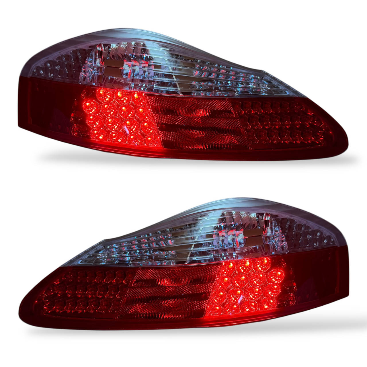 Back Rear Tail Lights Pair Set LED Clear Red White Porsche Boxster 96-04