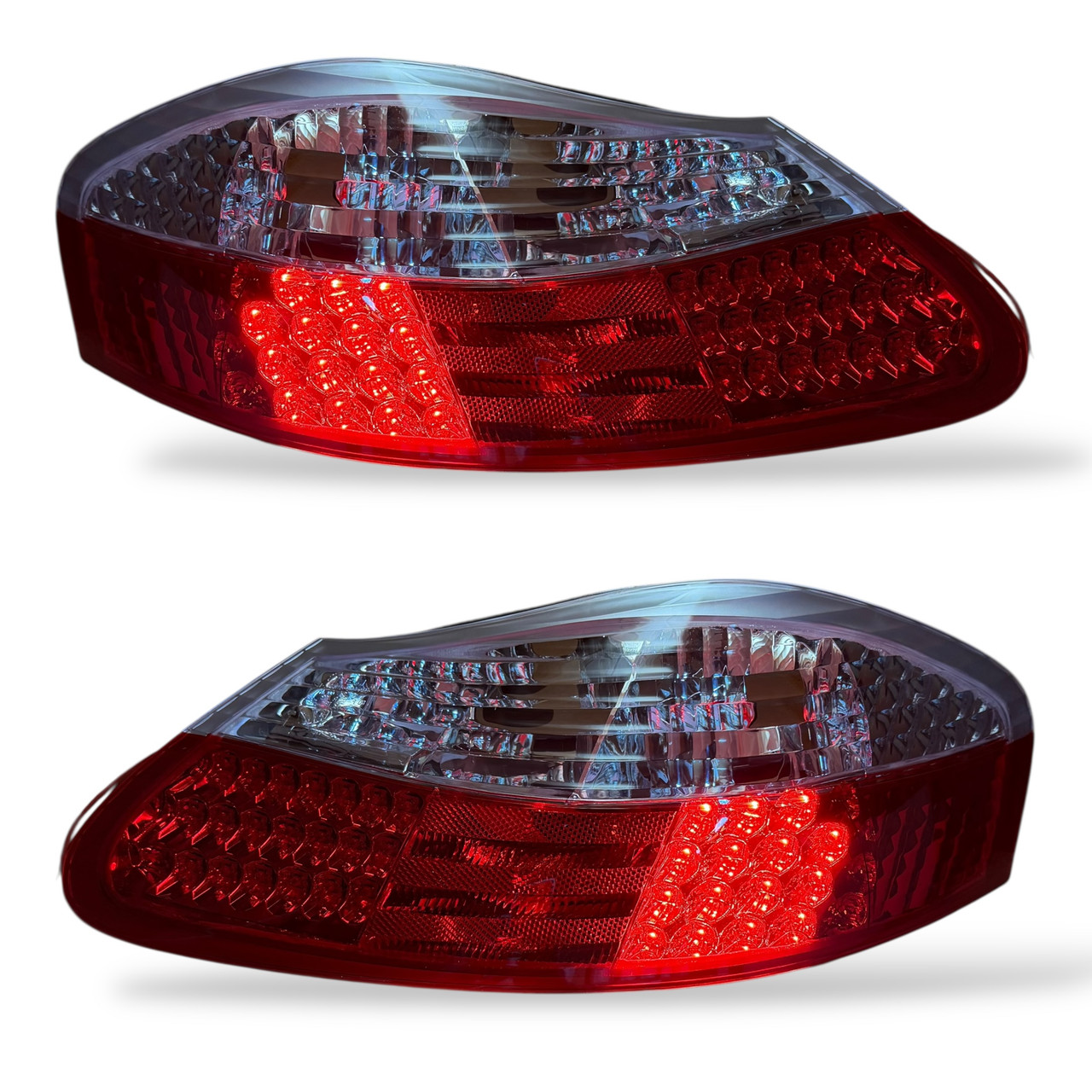 Back Rear Tail Lights Pair Set LED Clear Red White Porsche Boxster 96-04