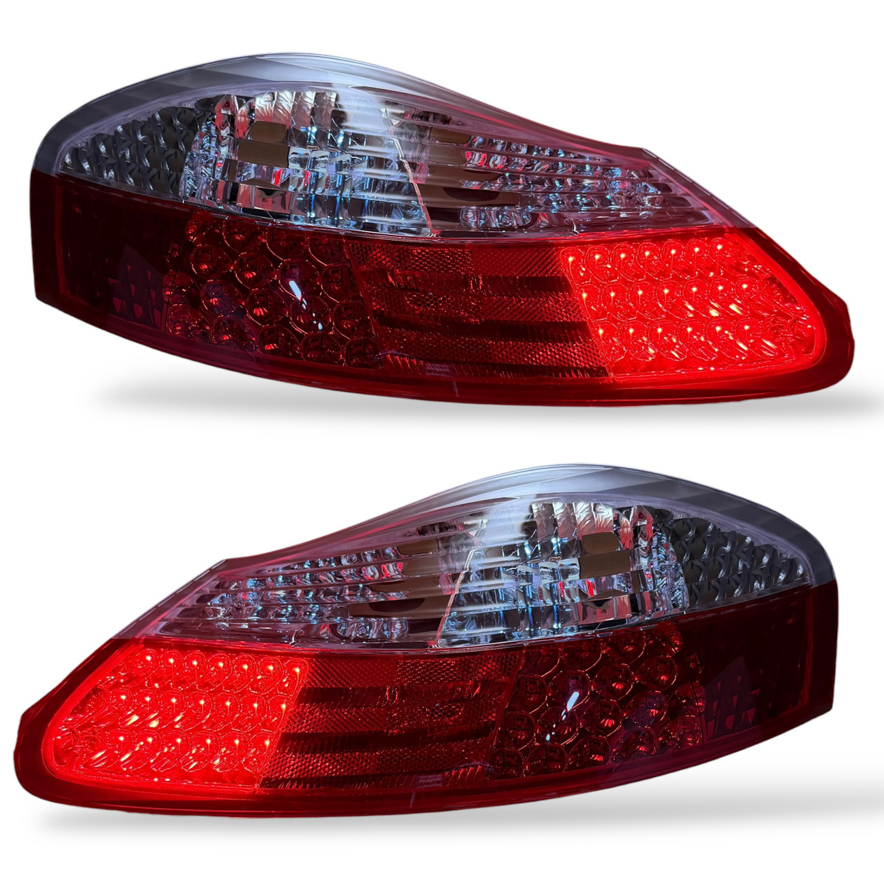 Back Rear Tail Lights Pair Set LED Clear Red White Porsche Boxster 96-04