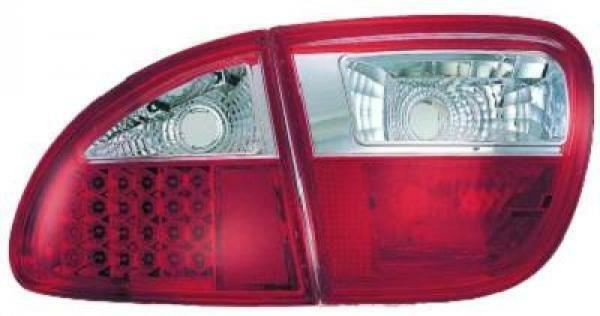 Back Rear Tail Lights Pair Set LED Clear Red White Seat Toledo Leon 99-04