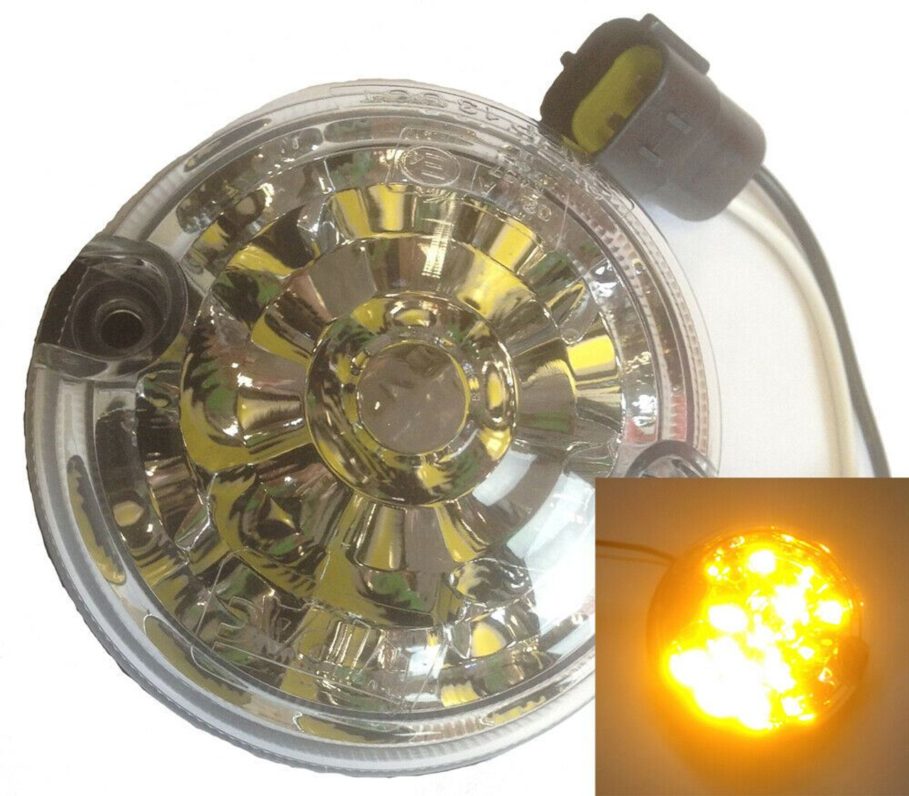 For Land Rover Defender 88 90 109 110 Amber LED Clear Front Indicator Lamp Lig