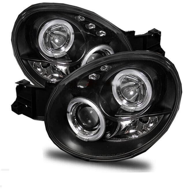 For Subaru Impreza 00-03 Bug Eye Black Angel Eye Projector Headlights Lamps
