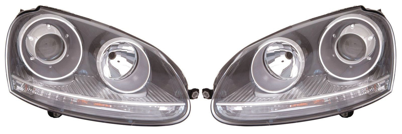 For VW Golf Mk5 V 04-09 Black Projector R32 Gti Style Headlights Lamp Part