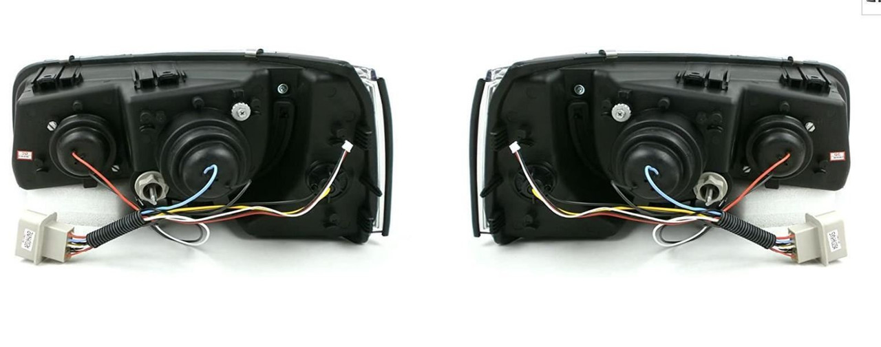 LED DRL Projector Headlights Daytime Black For VW Transporter T5 03-10