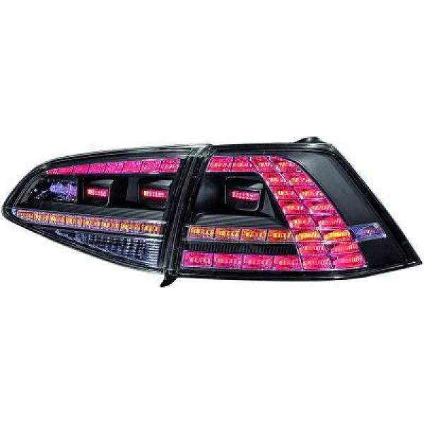 Back Rear Tail Lights Pair Set LED Clear Smoke VW Golf VII Saloon 12-On