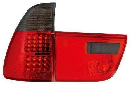 Back Rear Tail Lights Red-Black Crystal LED Pair For BMW E53 X5 00-03