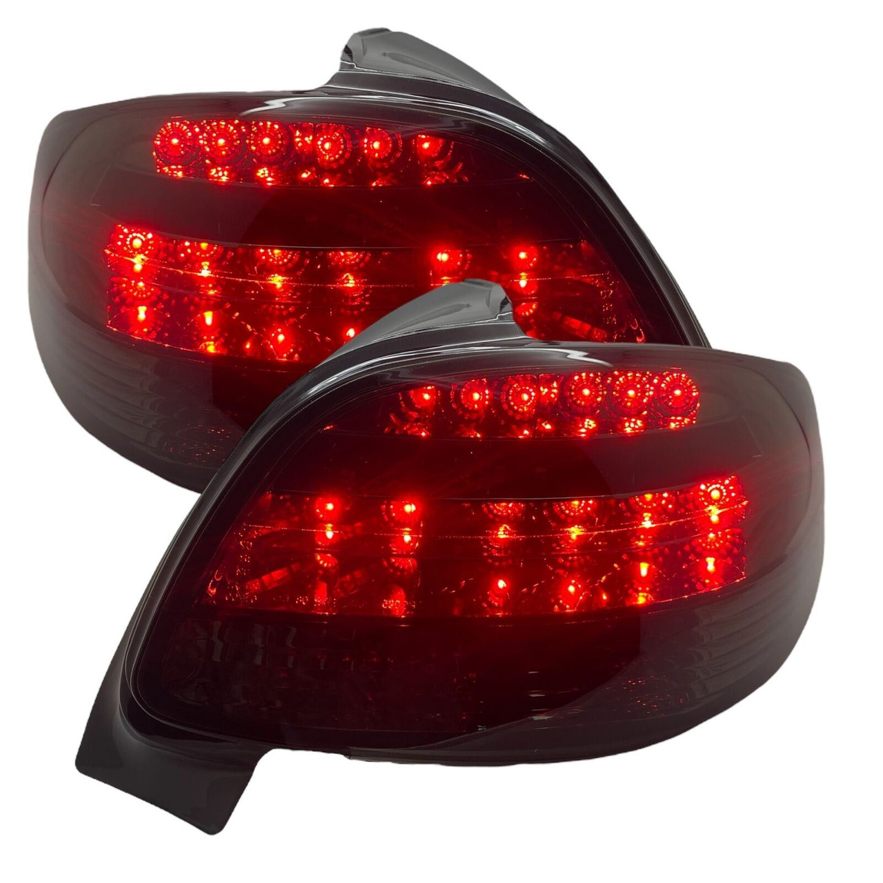 Back Rear Tail Lights Smoke Crystal-Look LED Pair For Peugeot 206 1998-08