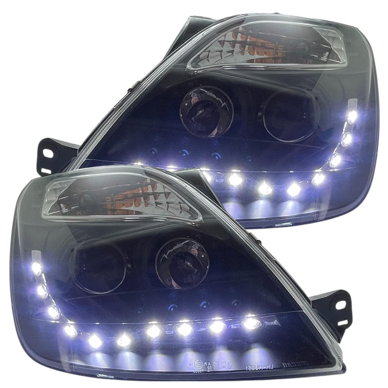 Black DRL Devil Eye Headlights Lighting Lamp For Ford Fiesta Mk 6 02-07