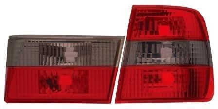 Eagle Eyes 033092 Right Left Driver Passenger Side OS NS RH LH Rear Back Tail Light Lamp Red Black Crystal Look Pair