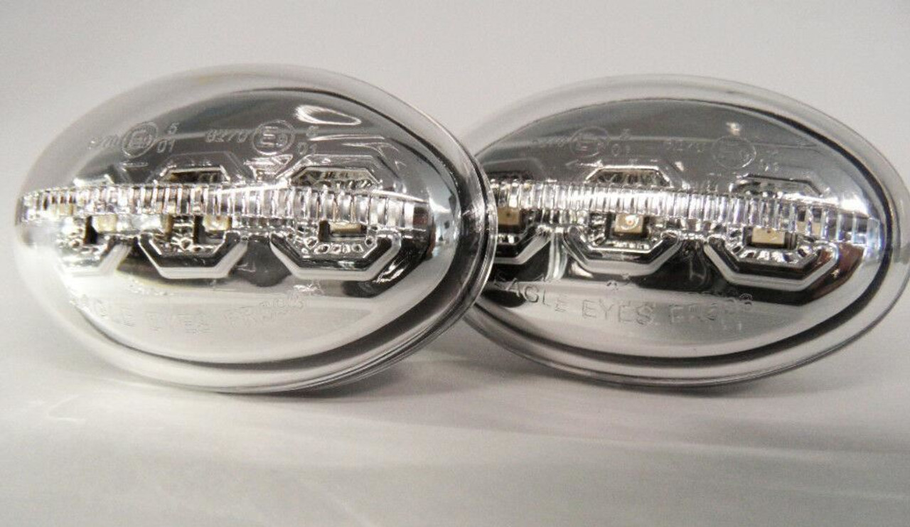 Chrome LED Side Repeaters Indicator Blinkers For Ford Ka 96-08 Transit 94-06