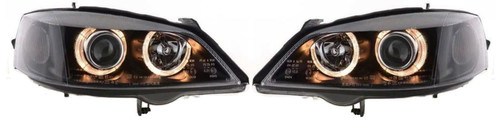 For Vauxhall Astra Mk4 98-04 Black Angel Eye Headlights Lighting Lamp