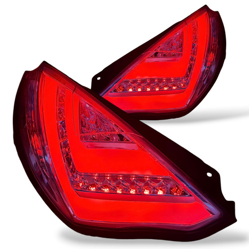 Rear Tail Lights Lamps Pair Clear Chrome Lightbar LED For Ford Fiesta MK7 08-12