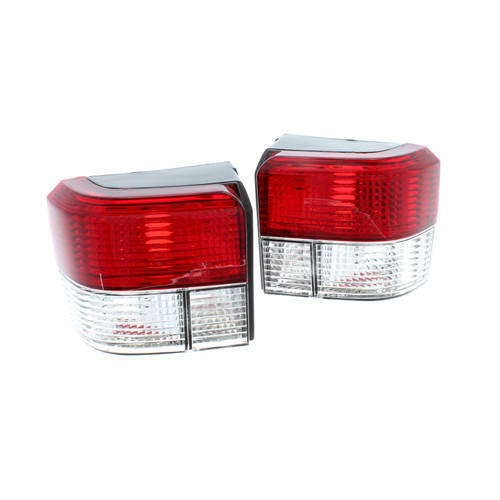 For VW Transporter T4 90-03 Back Rear Tail Lights Lamp Crystal Clear/Red