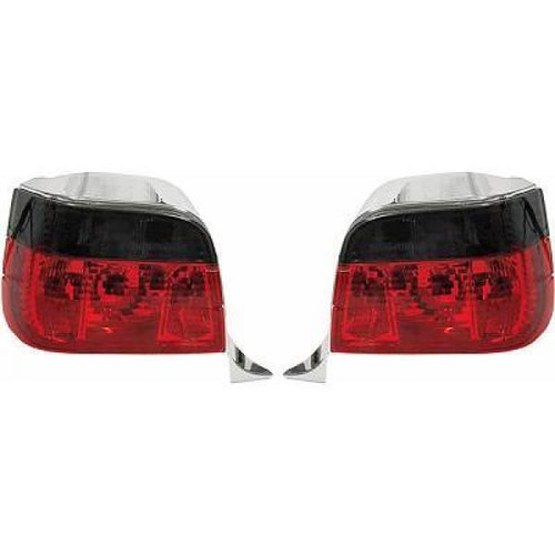 Back Rear Tail Lights Pair Set Clear Red Black BMW E36 Touring 90-99