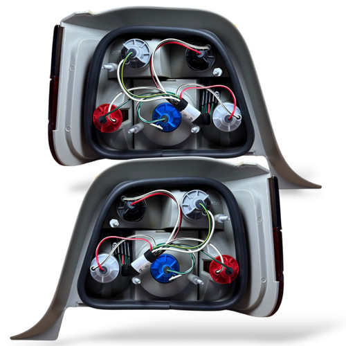 Back Rear Tail Lights Pair Set Clear Red Black BMW E36 Touring 90-99