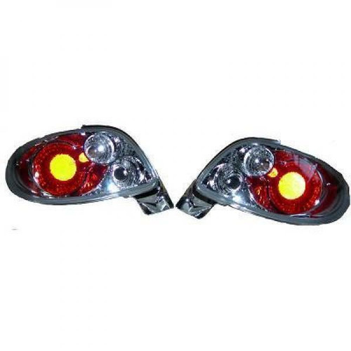 Back Rear Tail Lights Pair Set Clear Chrome Peugeot 206 CC 98-05