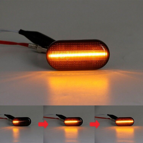 Pair LED Dynamic Sequential Side Repeaters indicators Smoked Black blinkers