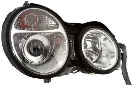 Eagle Eyes 251001 LHD Right Left Passenger Driver Side RH LH Projector Headlight Headlamp Pair Clear Chrome