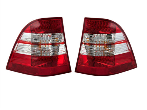 Pair Rear Back Tail Lights Lamps Red Clear LED for Mercedes ML W163 1998-05