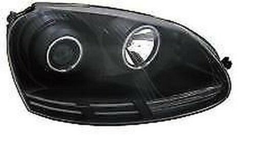 LHD Projector Headlight Headlamp Angel Eyes Black for VW Golf MK5 2003-07