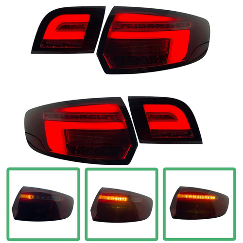 Red smoke Back rear tail lights dynamic LED indicator for Audi A3 Sportback 2008-2012