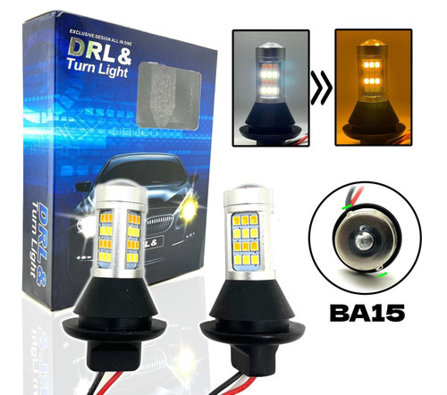 Pair 382 ba15s P21W Switchback LED DRL Indicator amber white canbus resistor
