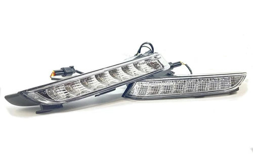 LED White DRL + Indicator set clear chrome for VW Scirocco FL 2014-17