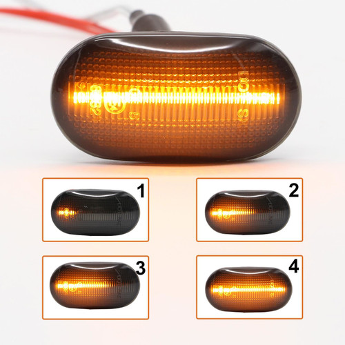 Dynamic LED Side Marker / Repeaters lights Smoke For Suzuki Grand Vitara XL-7 2004-up Suzuki Ignis 2000-2003 Suzuki Jimny 1998-up SuzukiWagon R+ 1997-UP Vauxhall Agila A FWD 2000-2008 Subaru Justy MK III AWD 2003-up