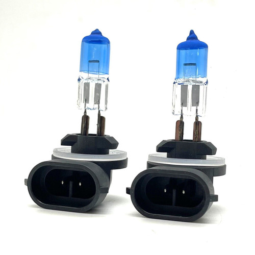 Pair 881 H27W 7500K xenon fog light bulbs 27w superwhite blue glass