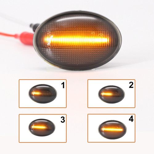 Pair Smoked Black Dynamic Sequential Side Repeater indicators for Mini R55 R56 R57 R58 R59