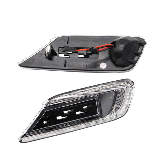 Dynamic LED Side Marker Repeaters Indicator lights Clear For Mini Cooper F54 Clubman 2015-