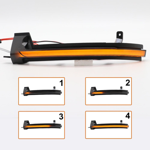 Pair LED Dynamic Side Mirror Blinker Smoke For VW Touareg II 2010-2018