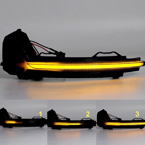 Dynamic LED Side indicator wing Mirror lights Smoked For VW Tiguan 2016-