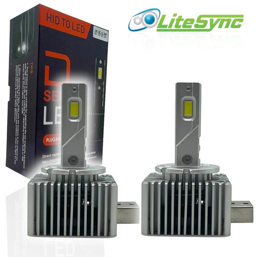 D1S LiteSync LED Xenon HID Headlight Bulbs – 6000K Bright White, 13,000LM, 96W (Pair)