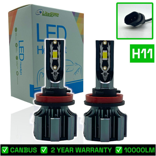 N1 LED Headlight Bulbs Kit 10000lm 12v Canbus Error Free 72w H8 H9 H11
