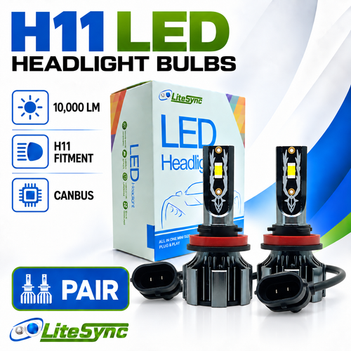 N1 LED Headlight Bulbs Kit 10000lm 12v Canbus Error Free 72w H8 H9 H11